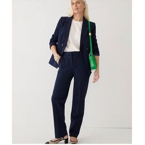 J. Crew Kate Bi-Stretch High Rise Straight Trouser Ankle Pant Career Navy 00